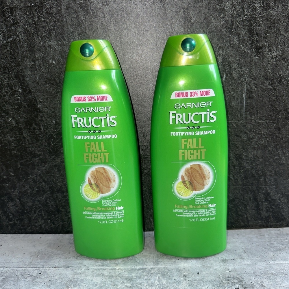 2 Lot Garnier Fructis Fall Fight Fortifying Shampoo Falling Breaking Hair 17.3oz